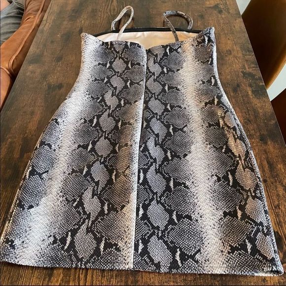 Motel Snake Print Slip Bodycon Dress - Picture 9 of 12